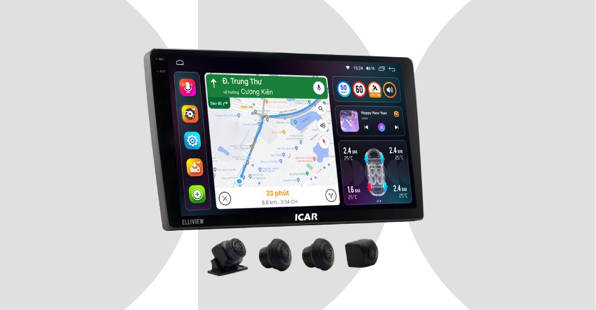 MÀN HÌNH ANDROID LIỀN CAM 360 ELLIVIEW S5 BASIC